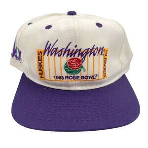 Vintage 1993 Rose Bowl Washington Huskies Snapback Hat #1 Apparel Made in USA